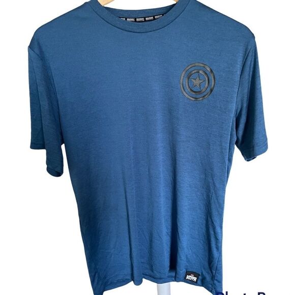 CAPTAIN AMERICA MARVEL BLUE SPORTS SHIRT - MEDIUM - Picture 1 of 6